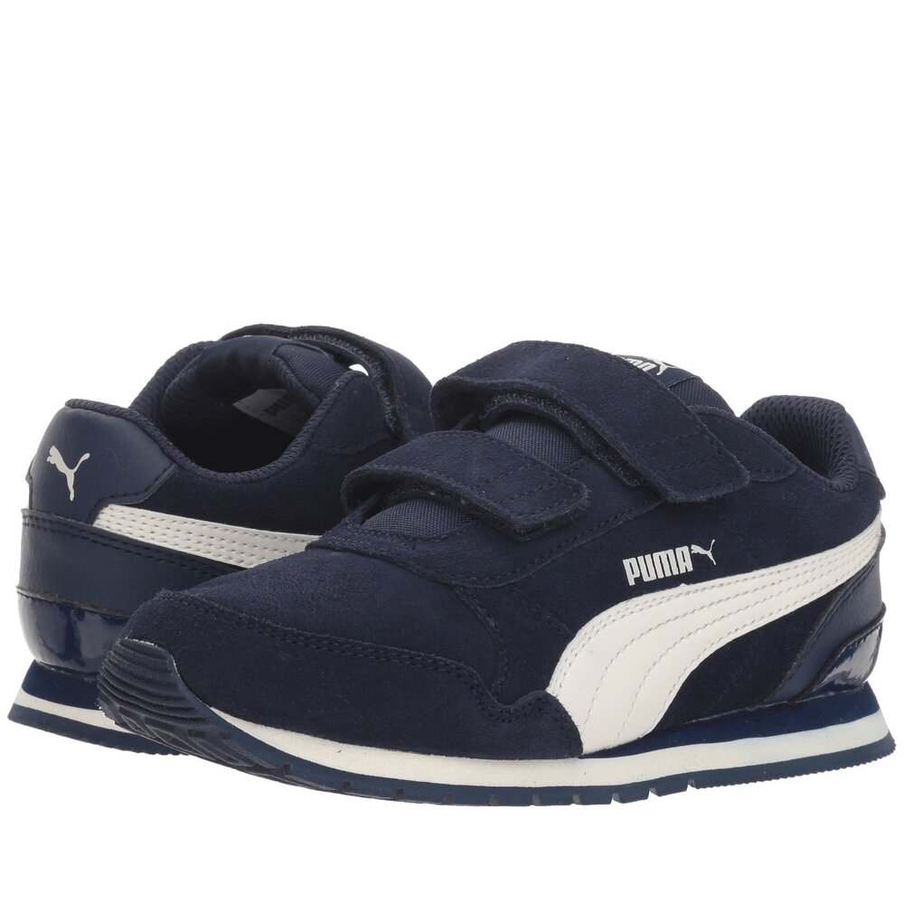 PUMA Girls ST Runner v2 SD V (Little Kid) Peacoat/Whisper White 11 Little Kid M